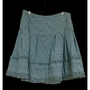 BODEN BLUE RUFFLED FIT AND FLARE CIRCLE PATTERN SKIRT 14R